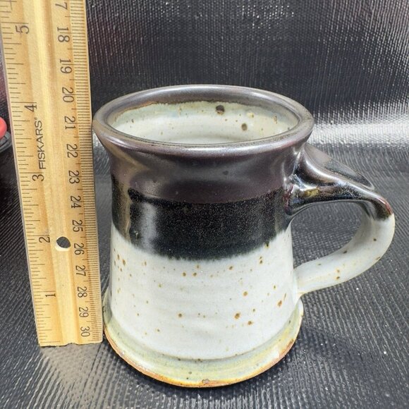 Hand Made Stoneware Pottery Coffee Mug Cup Artist Signed Mug Speckled Glaze VTG - Picture 4 of 12